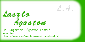 laszlo agoston business card